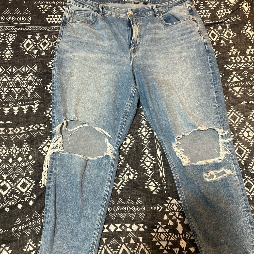 Distressed Blue Jeans